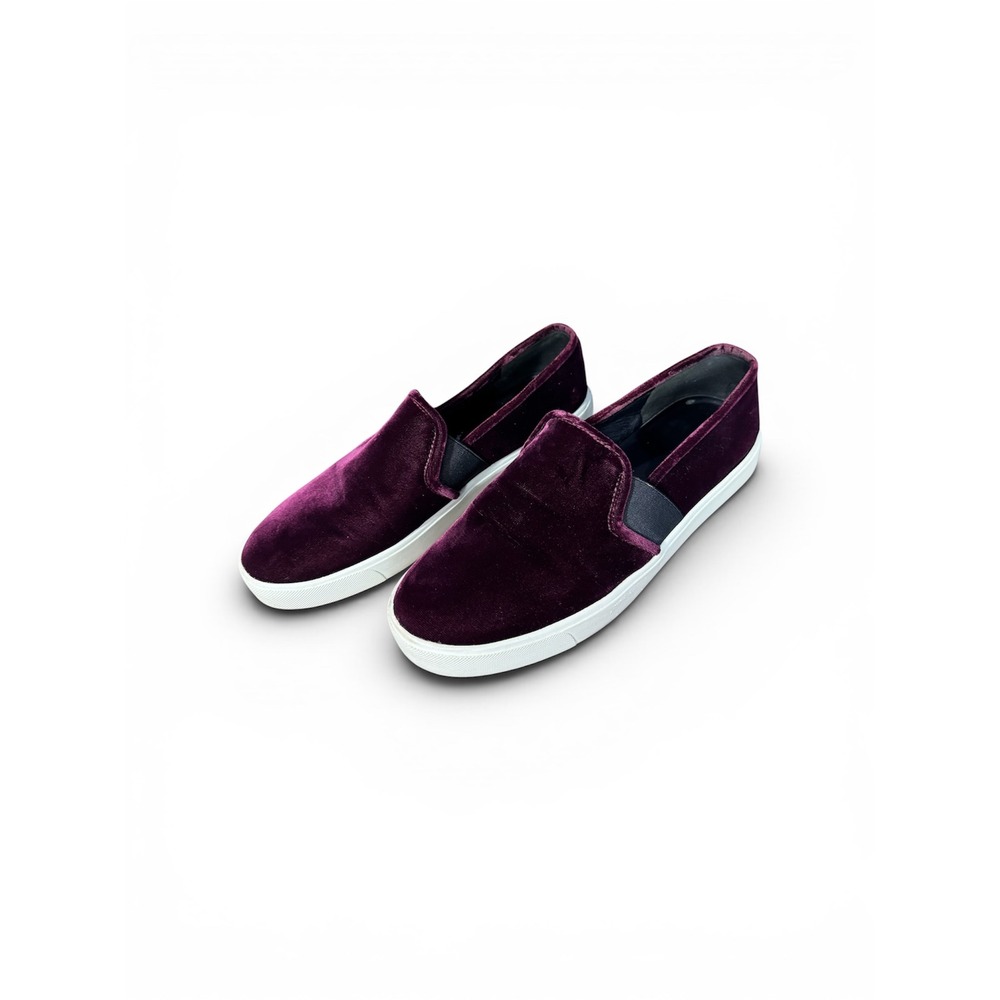 Vince Blair Velvet Slip On Sneakers Plum Burgundy‎ Purple Womens Platform Shoes